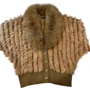 Dana Stein fur button down sweater size M